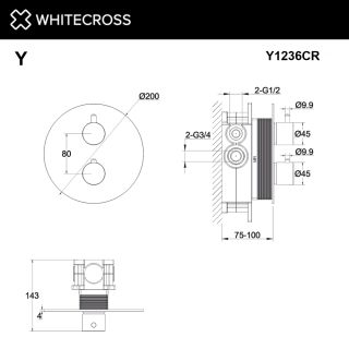 Смеситель для душа Whitecross Y1236CR. хром
